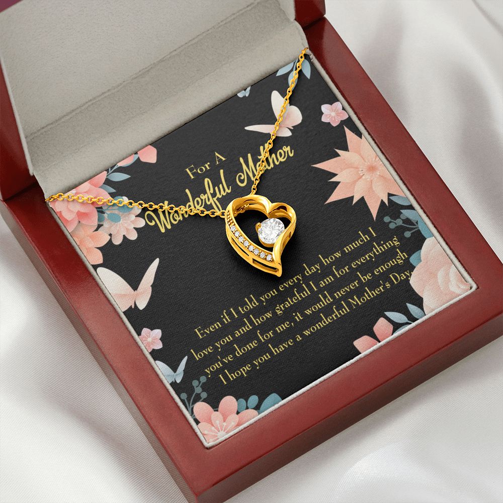 To Mom Never Be Enough Forever Necklace w Message Card-Express Your Love Gifts