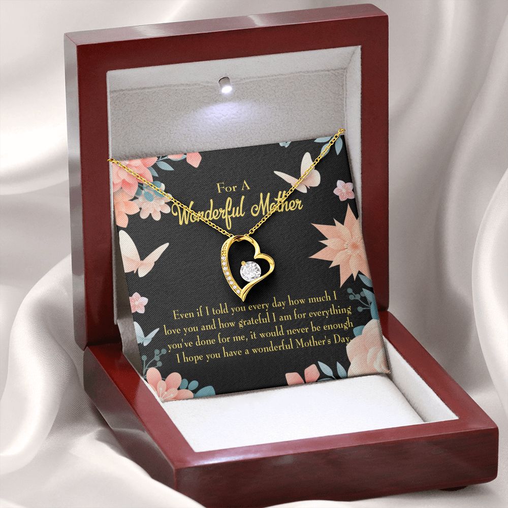 To Mom Never Be Enough Forever Necklace w Message Card-Express Your Love Gifts