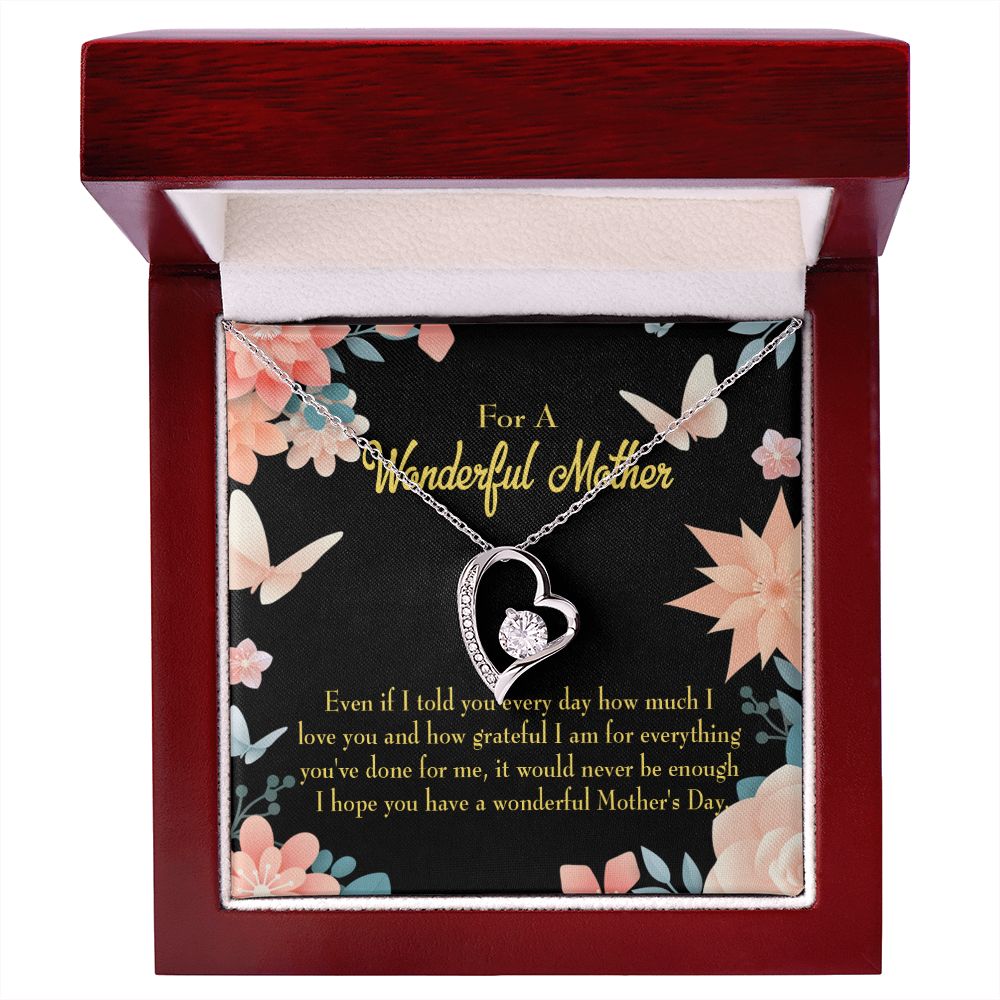 To Mom Never Be Enough Forever Necklace w Message Card-Express Your Love Gifts