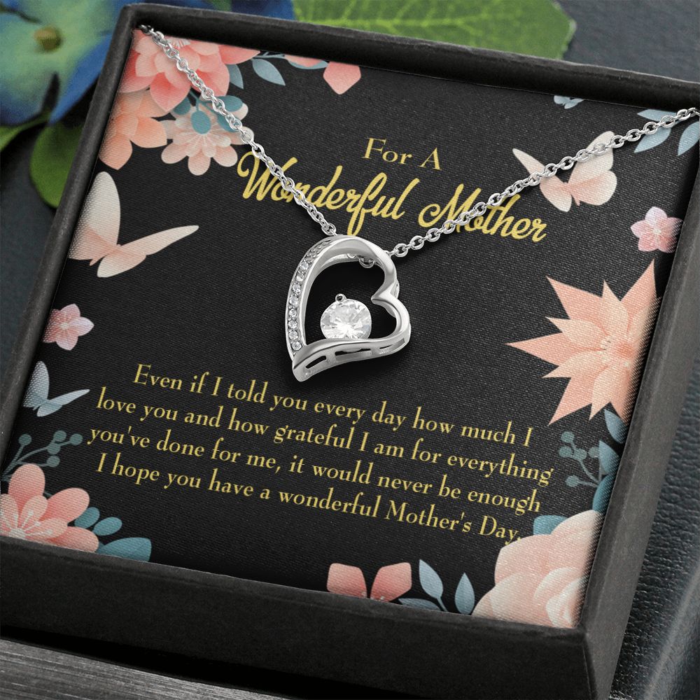 To Mom Never Be Enough Forever Necklace w Message Card-Express Your Love Gifts