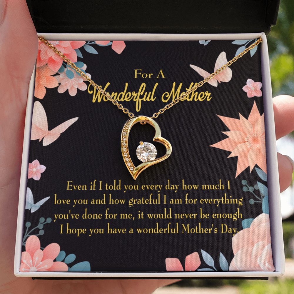 To Mom Never Be Enough Forever Necklace w Message Card-Express Your Love Gifts