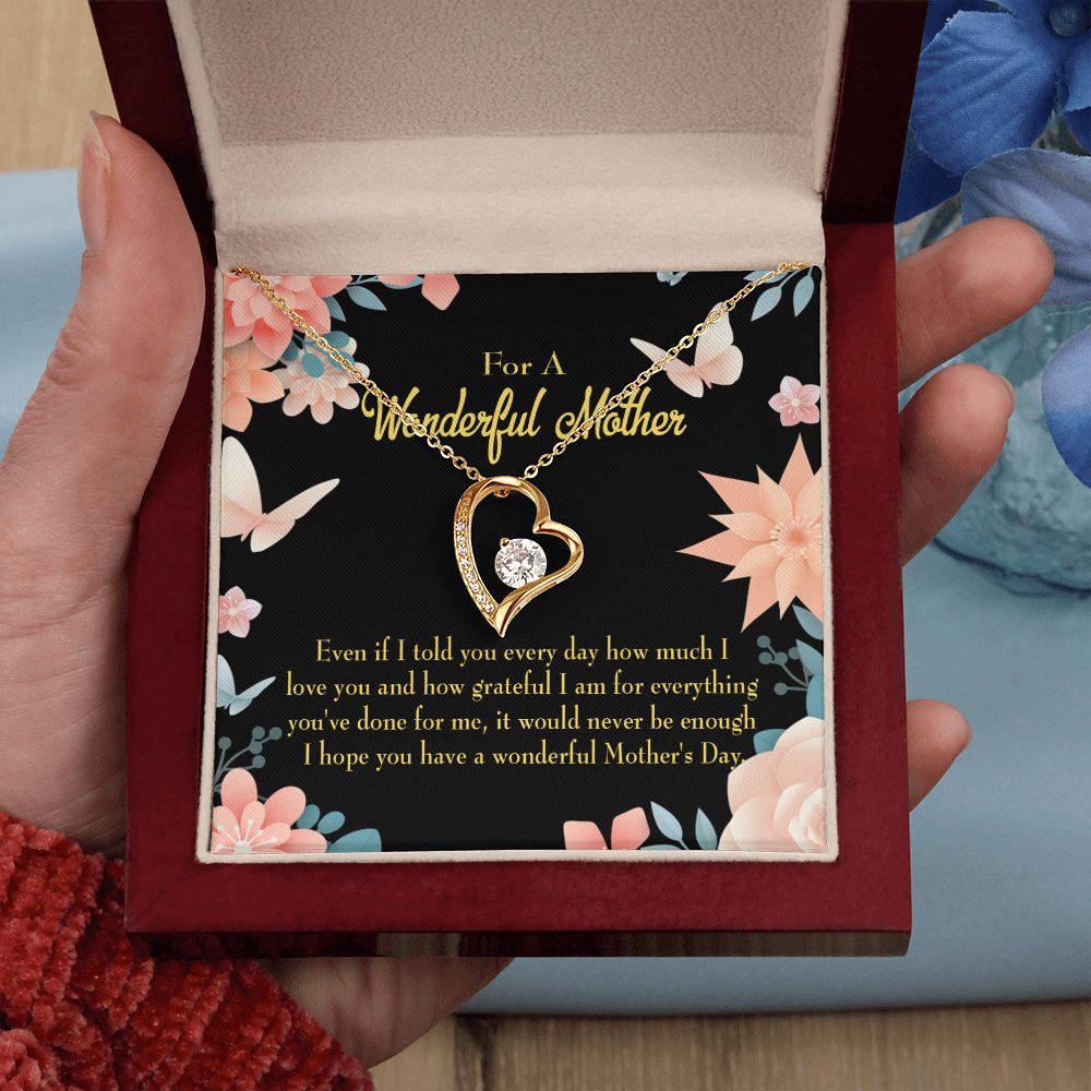 To Mom Never Be Enough Forever Necklace w Message Card-Express Your Love Gifts