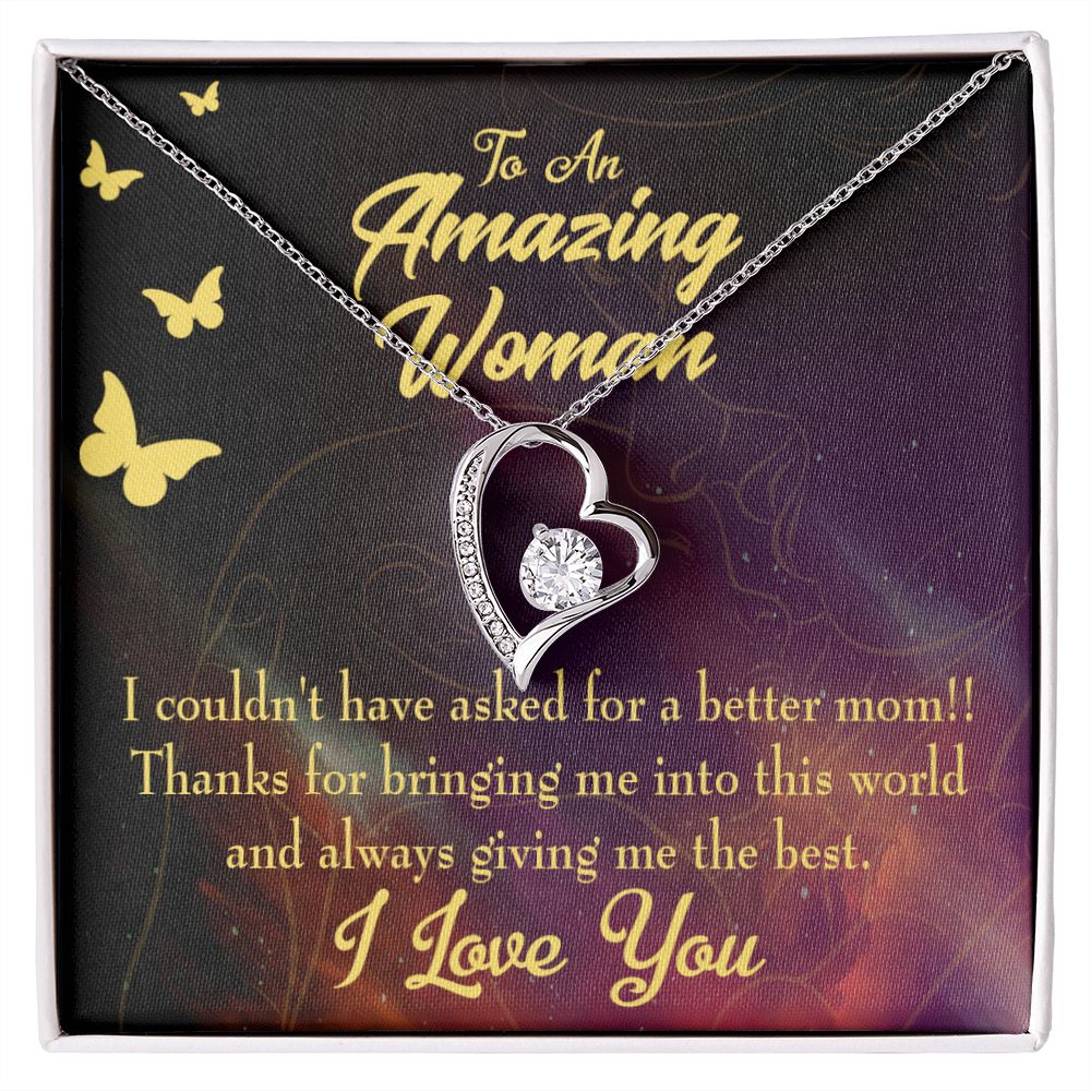 To Mom No Better Mom Forever Necklace w Message Card-Express Your Love Gifts