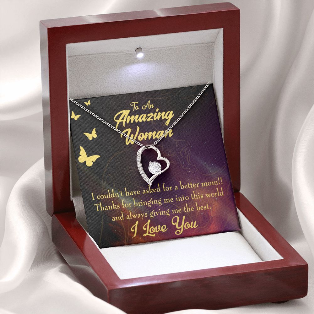 To Mom No Better Mom Forever Necklace w Message Card-Express Your Love Gifts