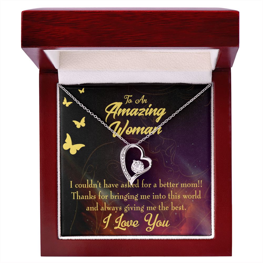 To Mom No Better Mom Forever Necklace w Message Card-Express Your Love Gifts