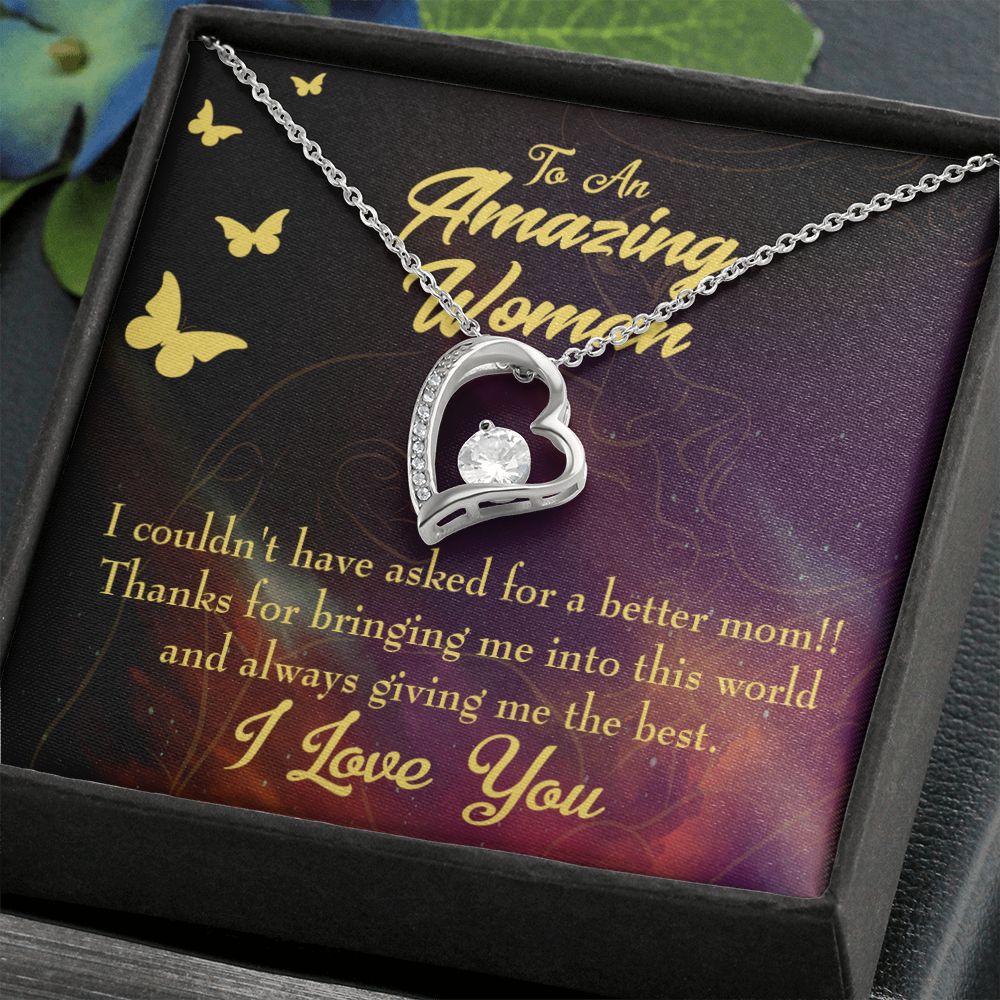 To Mom No Better Mom Forever Necklace w Message Card-Express Your Love Gifts