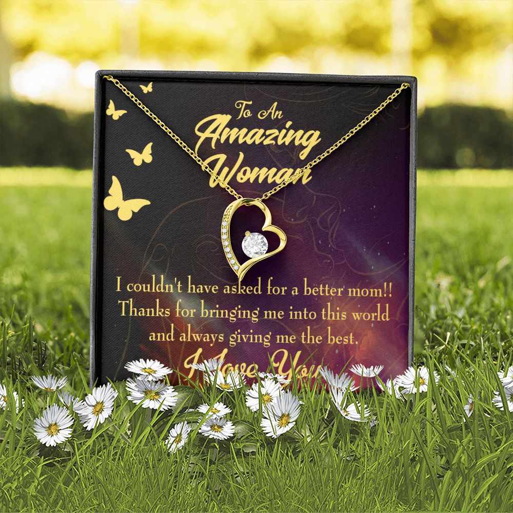 To Mom No Better Mom Forever Necklace w Message Card-Express Your Love Gifts
