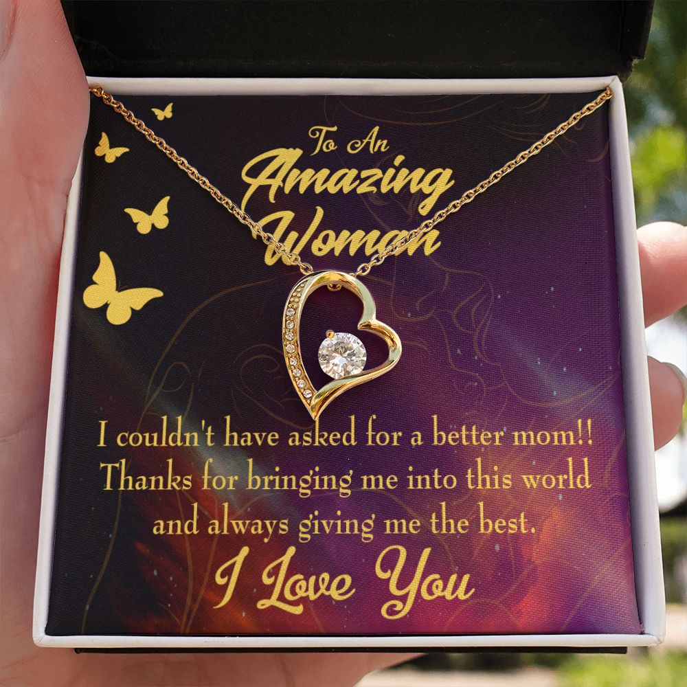 To Mom No Better Mom Forever Necklace w Message Card-Express Your Love Gifts