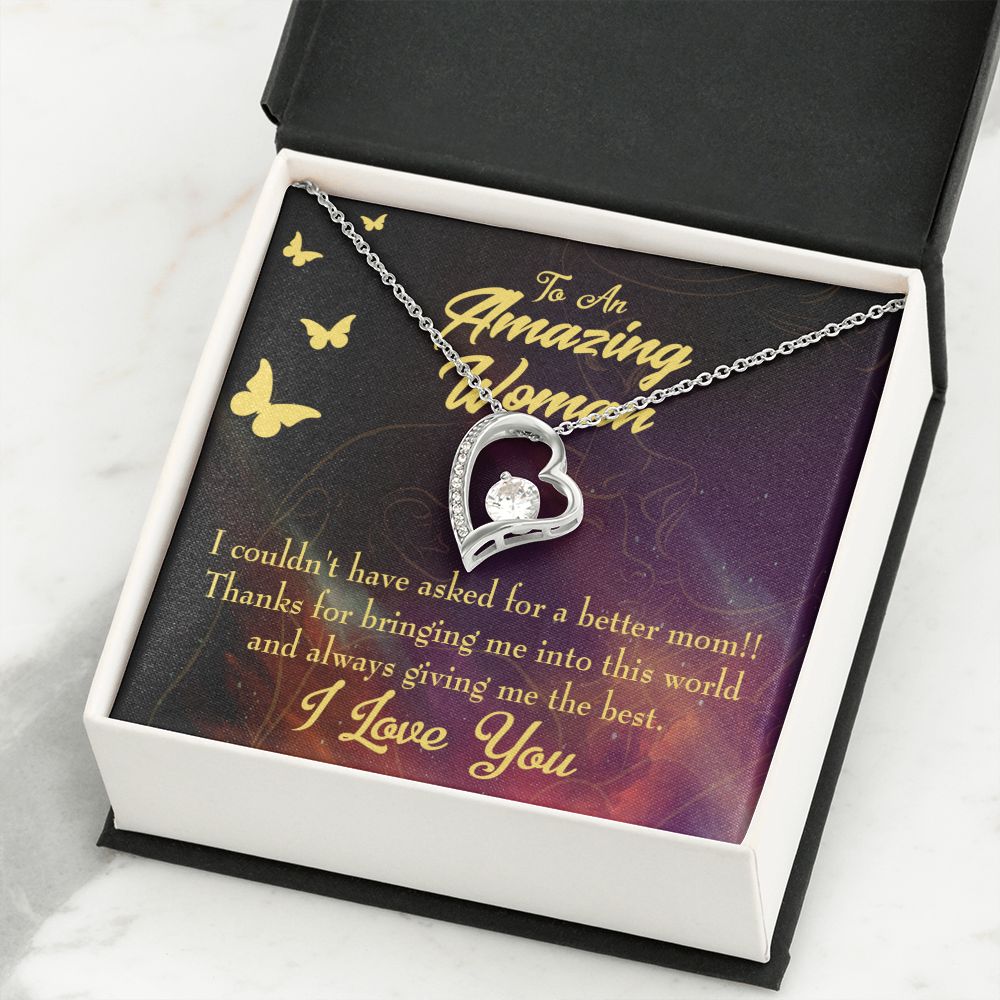 To Mom No Better Mom Forever Necklace w Message Card-Express Your Love Gifts