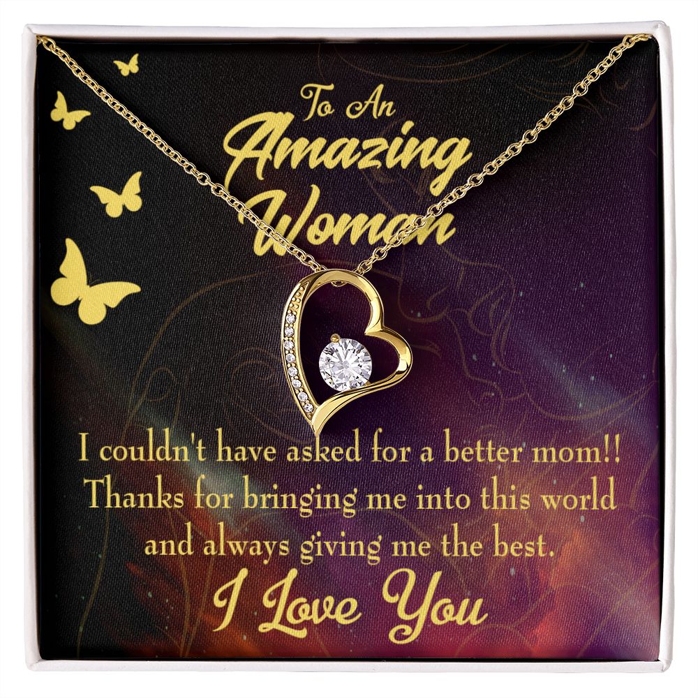 To Mom No Better Mom Forever Necklace w Message Card-Express Your Love Gifts