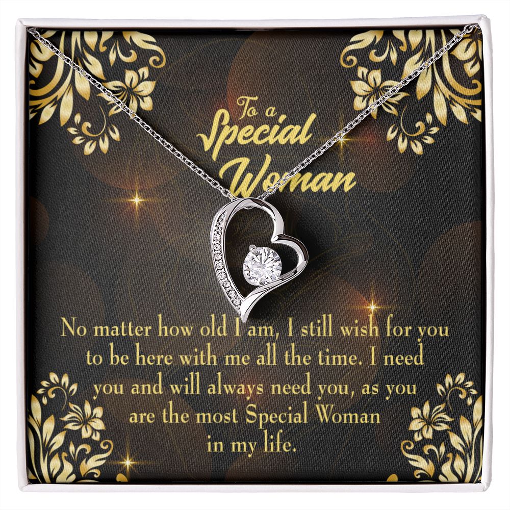 To Mom No Matter How Forever Necklace w Message Card-Express Your Love Gifts