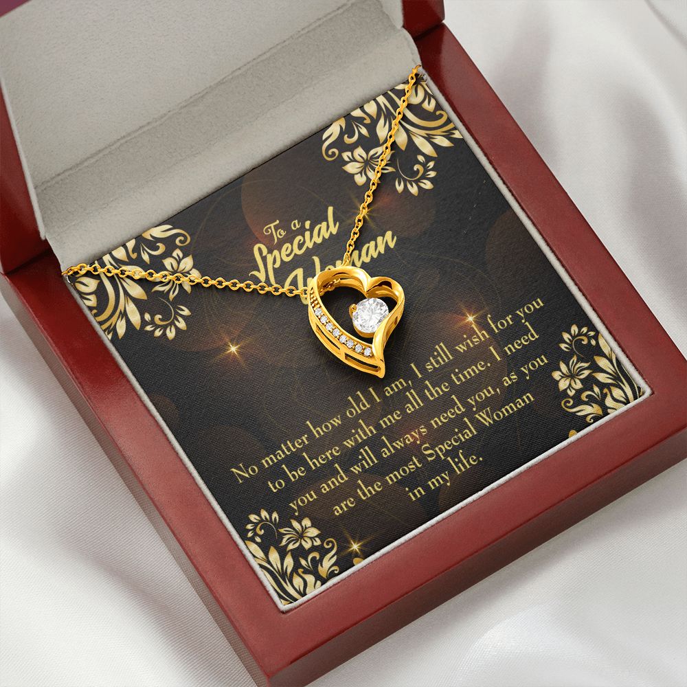 To Mom No Matter How Forever Necklace w Message Card-Express Your Love Gifts