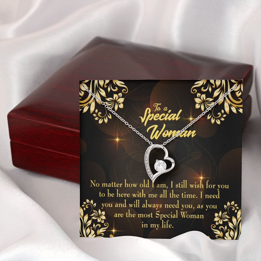 To Mom No Matter How Forever Necklace w Message Card-Express Your Love Gifts