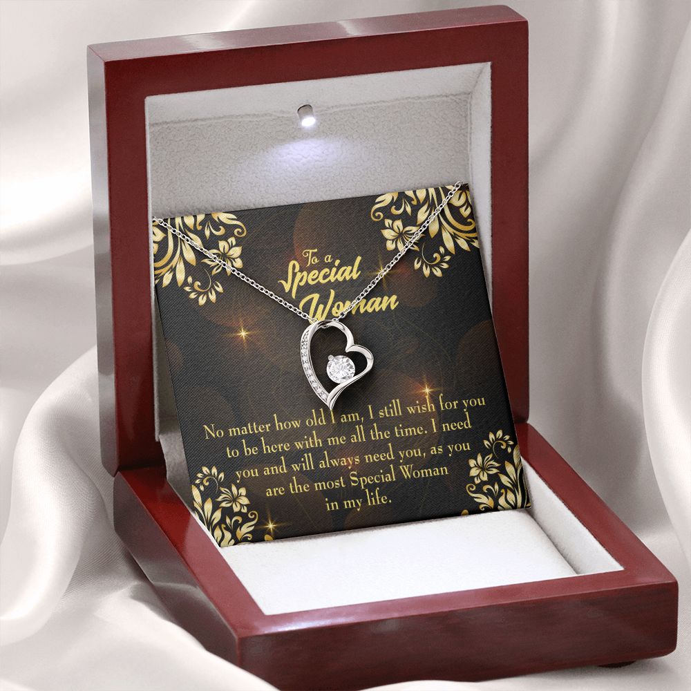 To Mom No Matter How Forever Necklace w Message Card-Express Your Love Gifts