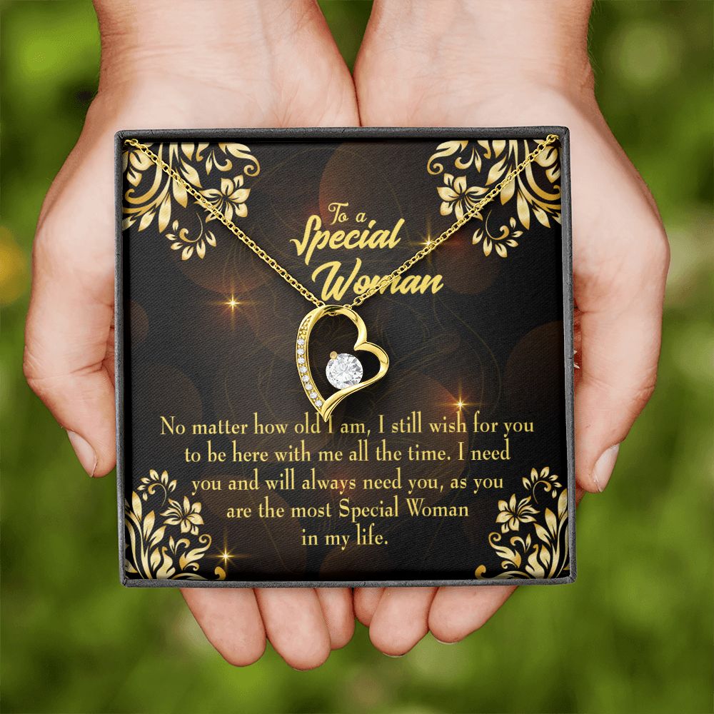 To Mom No Matter How Forever Necklace w Message Card-Express Your Love Gifts