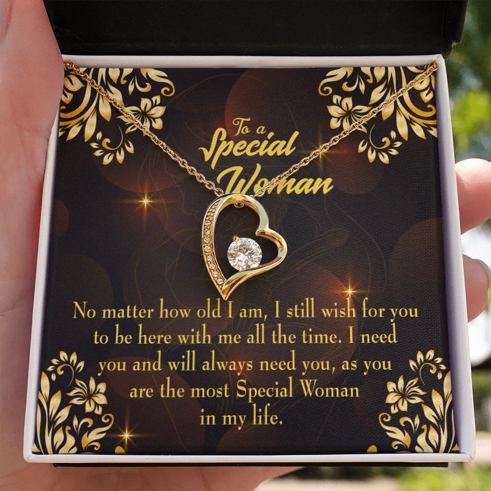 To Mom No Matter How Forever Necklace w Message Card-Express Your Love Gifts