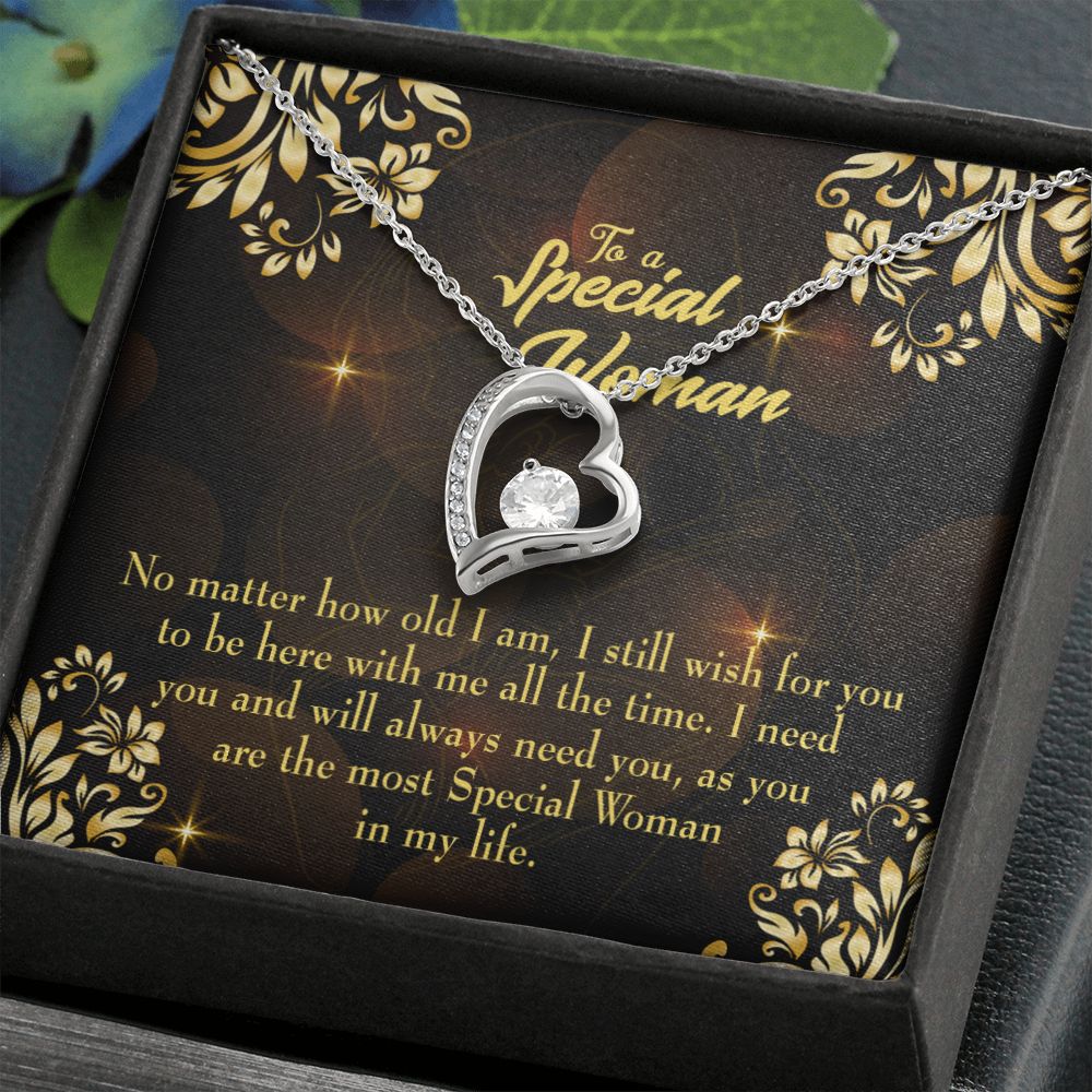 To Mom No Matter How Forever Necklace w Message Card-Express Your Love Gifts