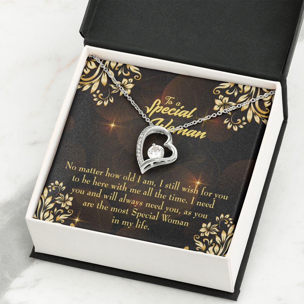 To Mom No Matter How Forever Necklace w Message Card-Express Your Love Gifts