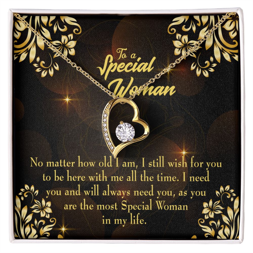 To Mom No Matter How Forever Necklace w Message Card-Express Your Love Gifts