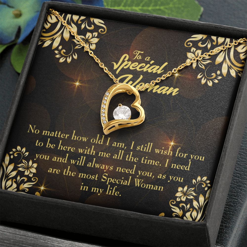 To Mom No Matter How Forever Necklace w Message Card-Express Your Love Gifts