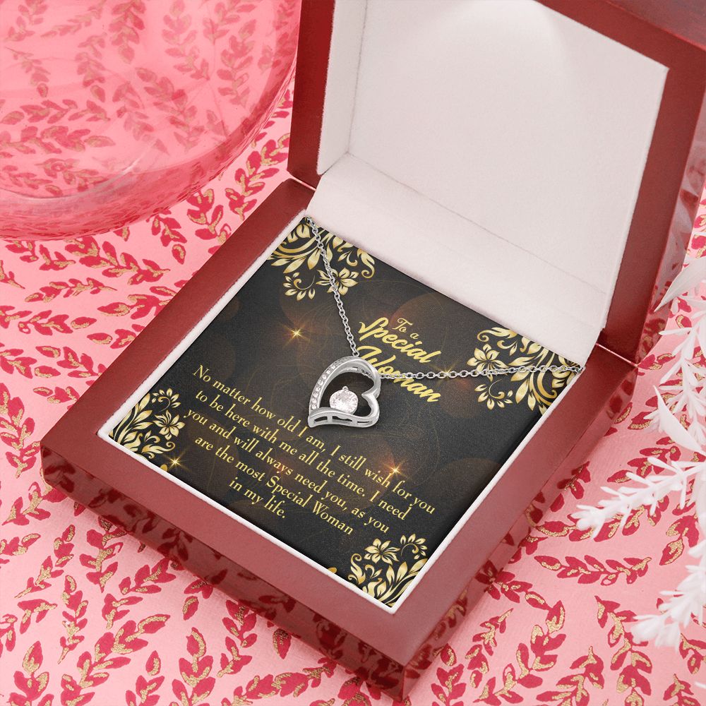 To Mom No Matter How Forever Necklace w Message Card-Express Your Love Gifts