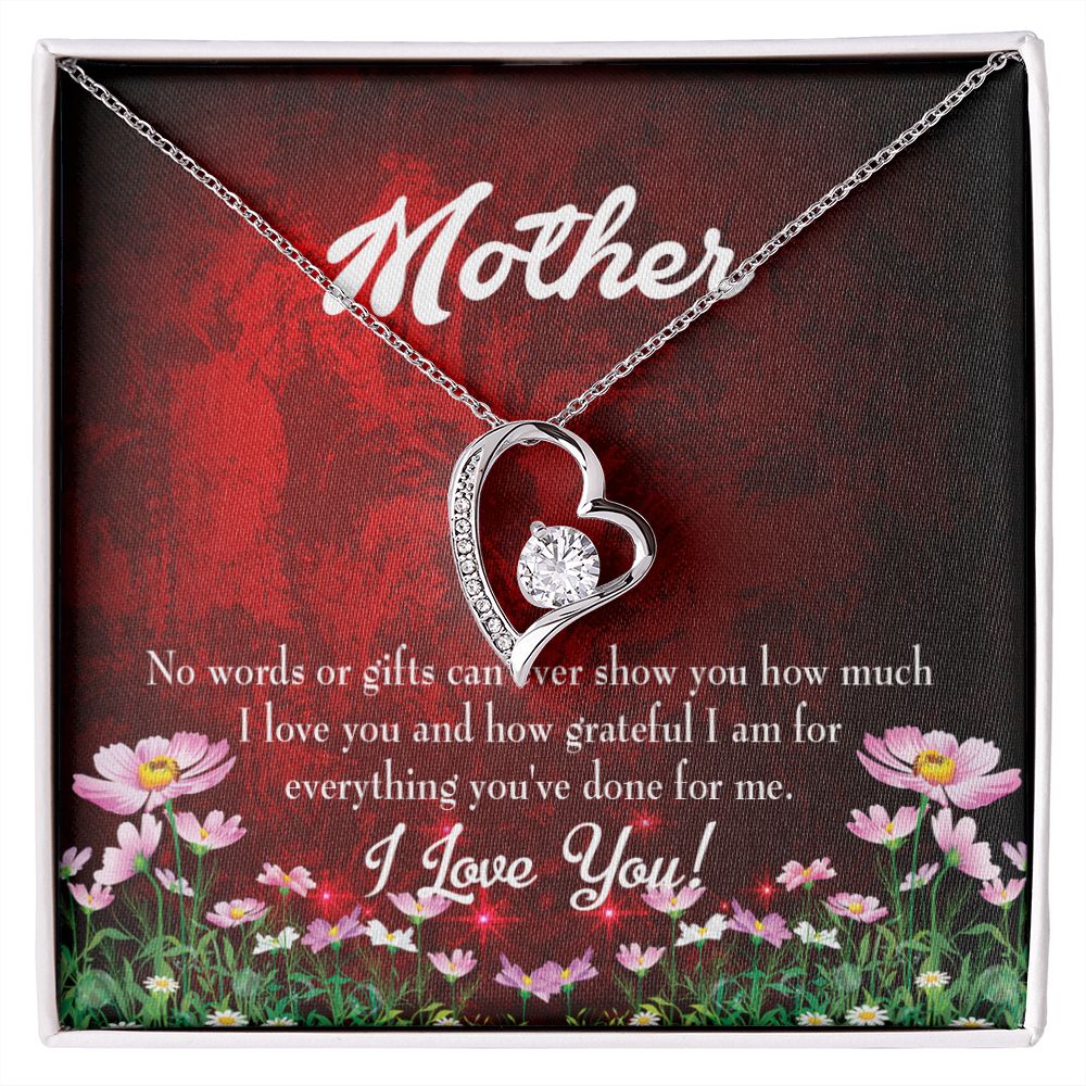To Mom No Words Forever Necklace w Message Card-Express Your Love Gifts