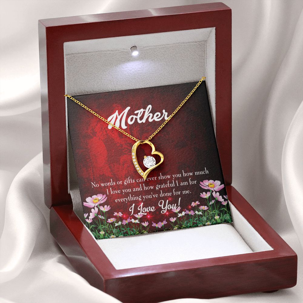 To Mom No Words Forever Necklace w Message Card-Express Your Love Gifts