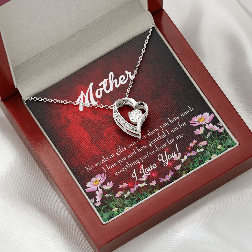 To Mom No Words Forever Necklace w Message Card-Express Your Love Gifts