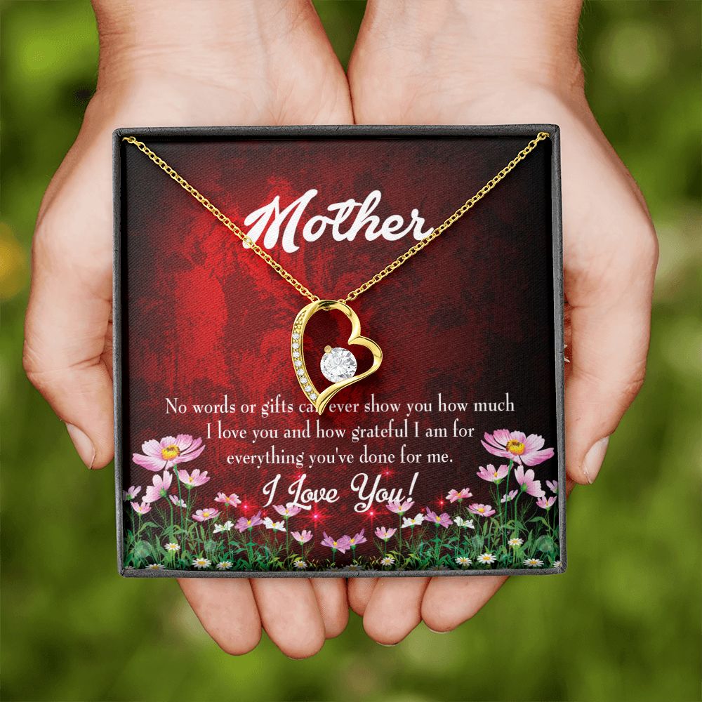 To Mom No Words Forever Necklace w Message Card-Express Your Love Gifts