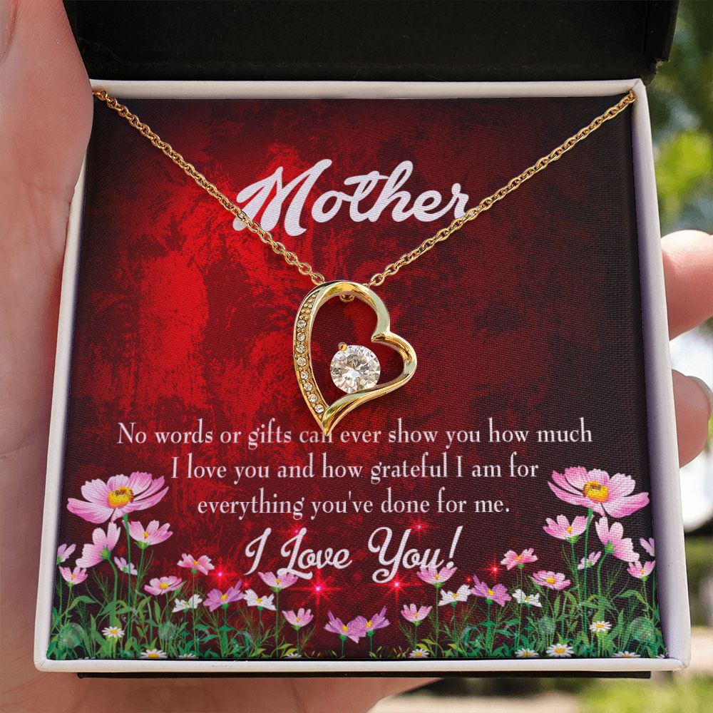 To Mom No Words Forever Necklace w Message Card-Express Your Love Gifts