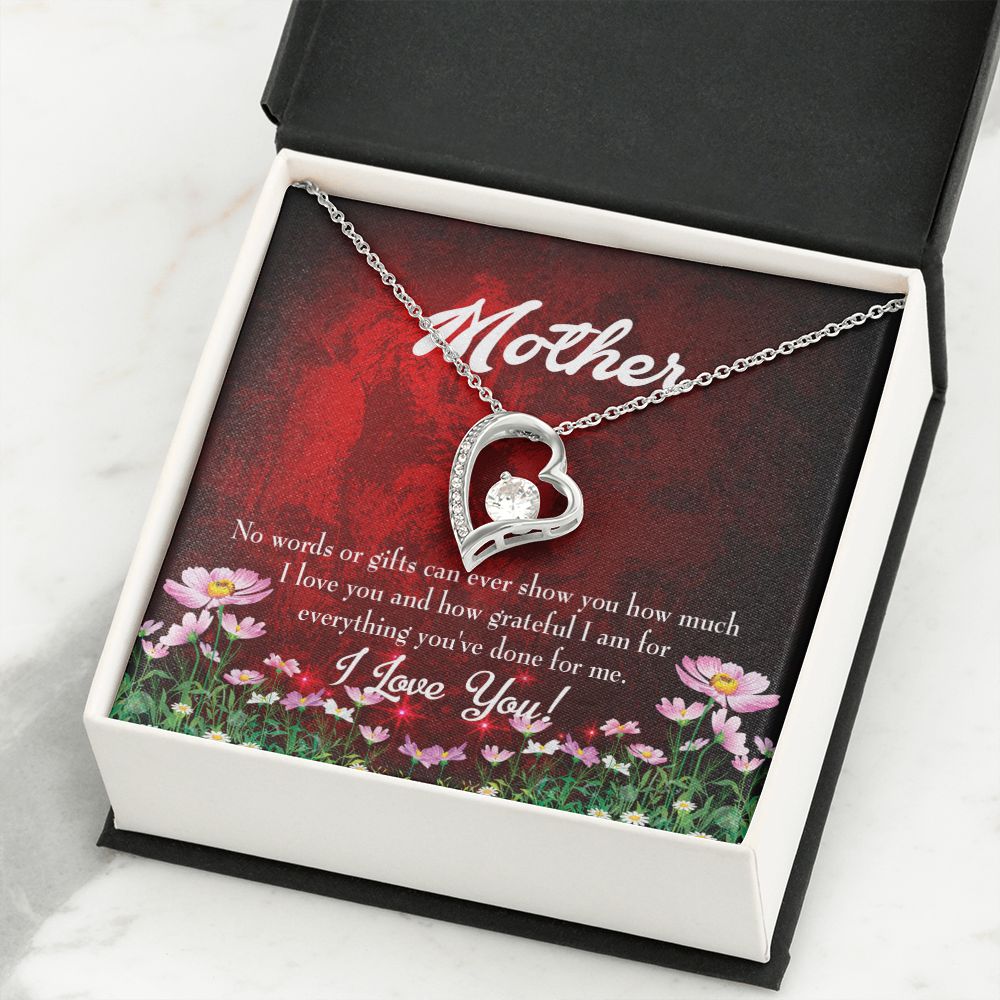 To Mom No Words Forever Necklace w Message Card-Express Your Love Gifts