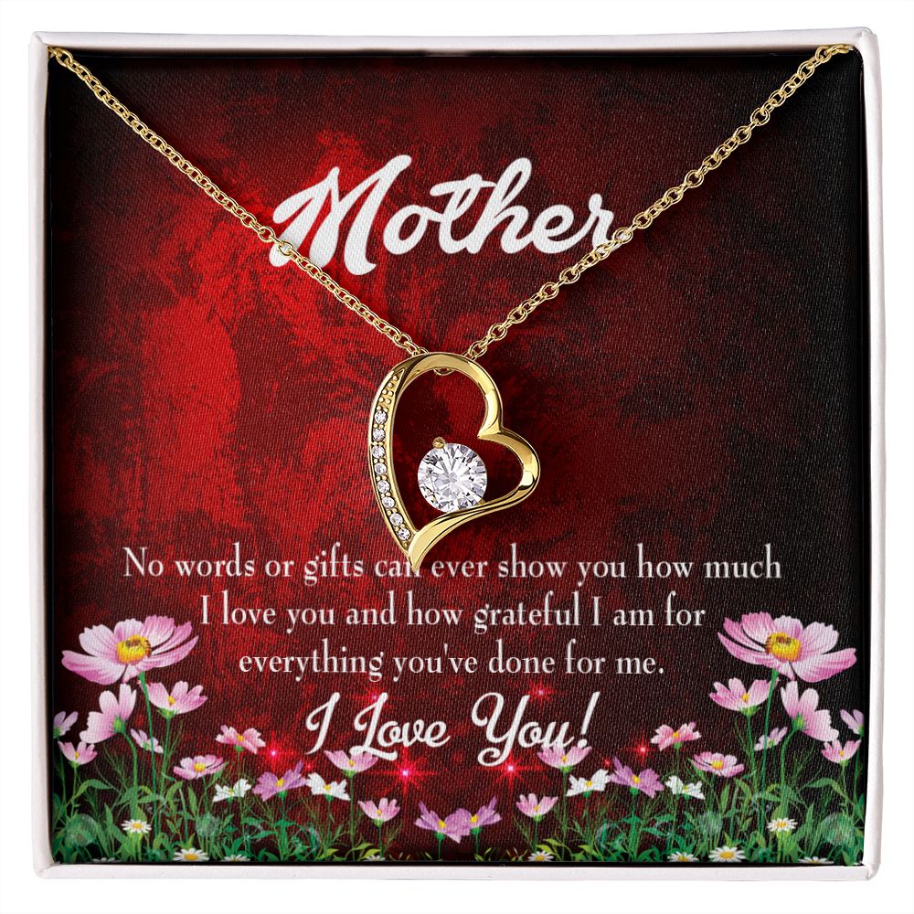 To Mom No Words Forever Necklace w Message Card-Express Your Love Gifts