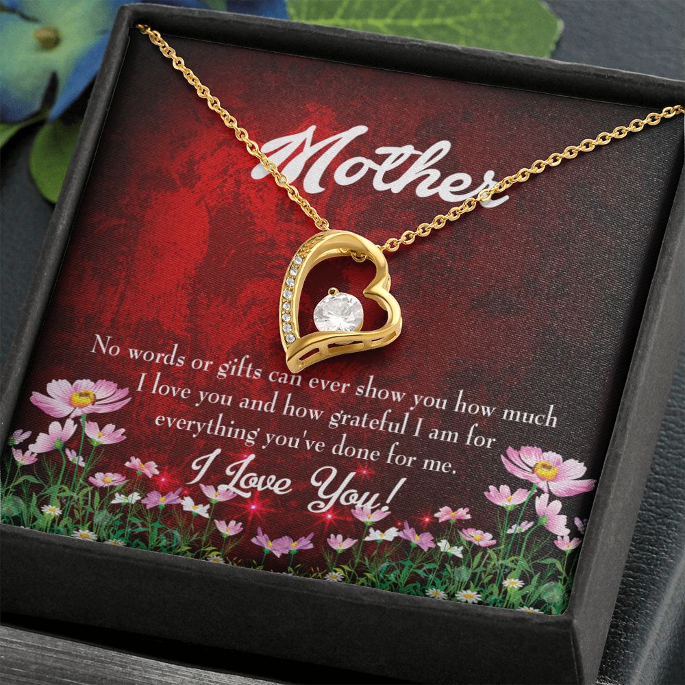 To Mom No Words Forever Necklace w Message Card-Express Your Love Gifts