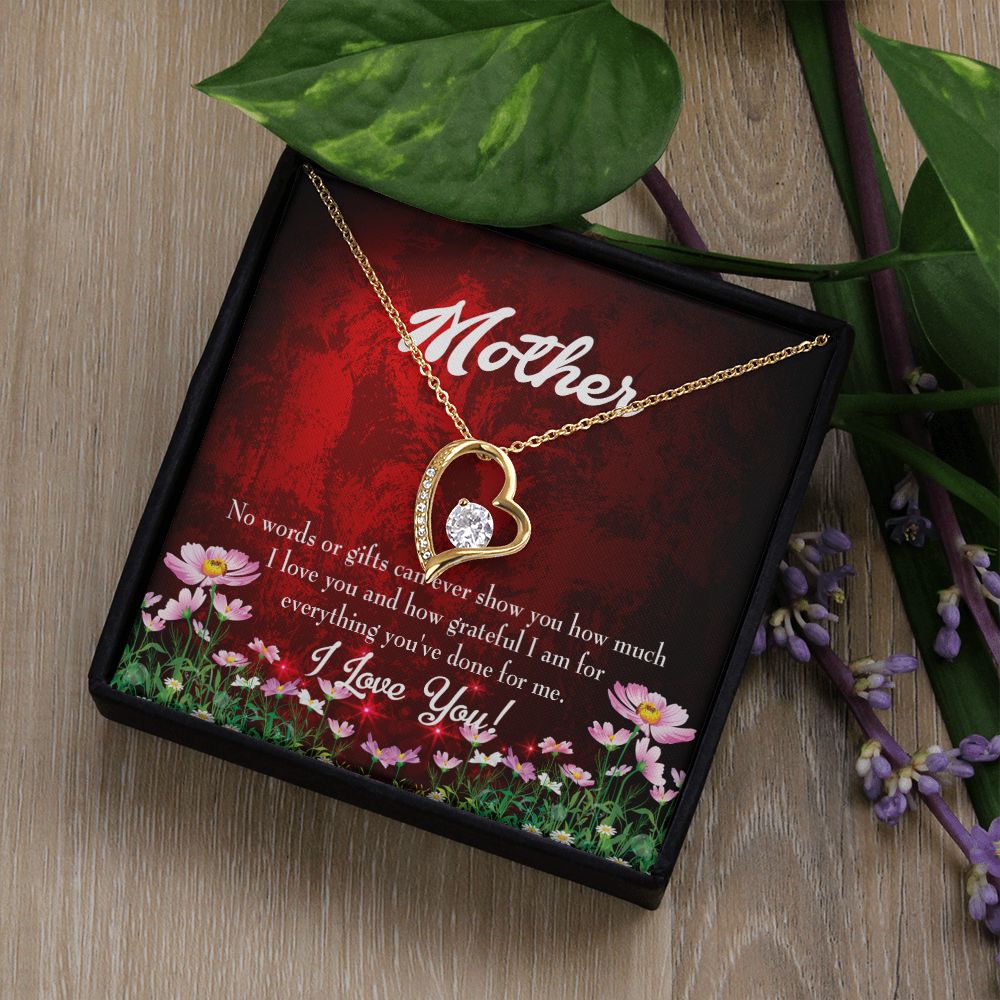 To Mom No Words Forever Necklace w Message Card-Express Your Love Gifts