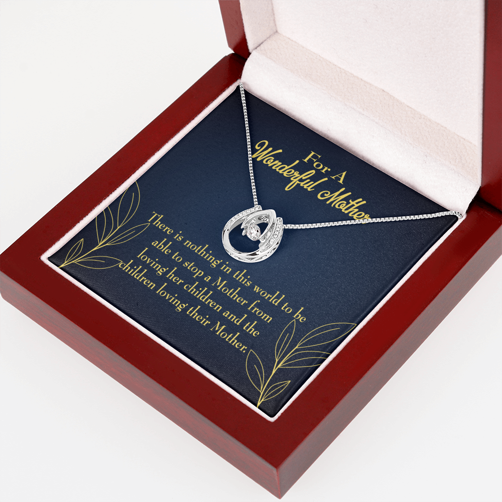 To Mom Nothing in this World Lucky Horseshoe Necklace Message Card 14k w CZ Crystals-Express Your Love Gifts