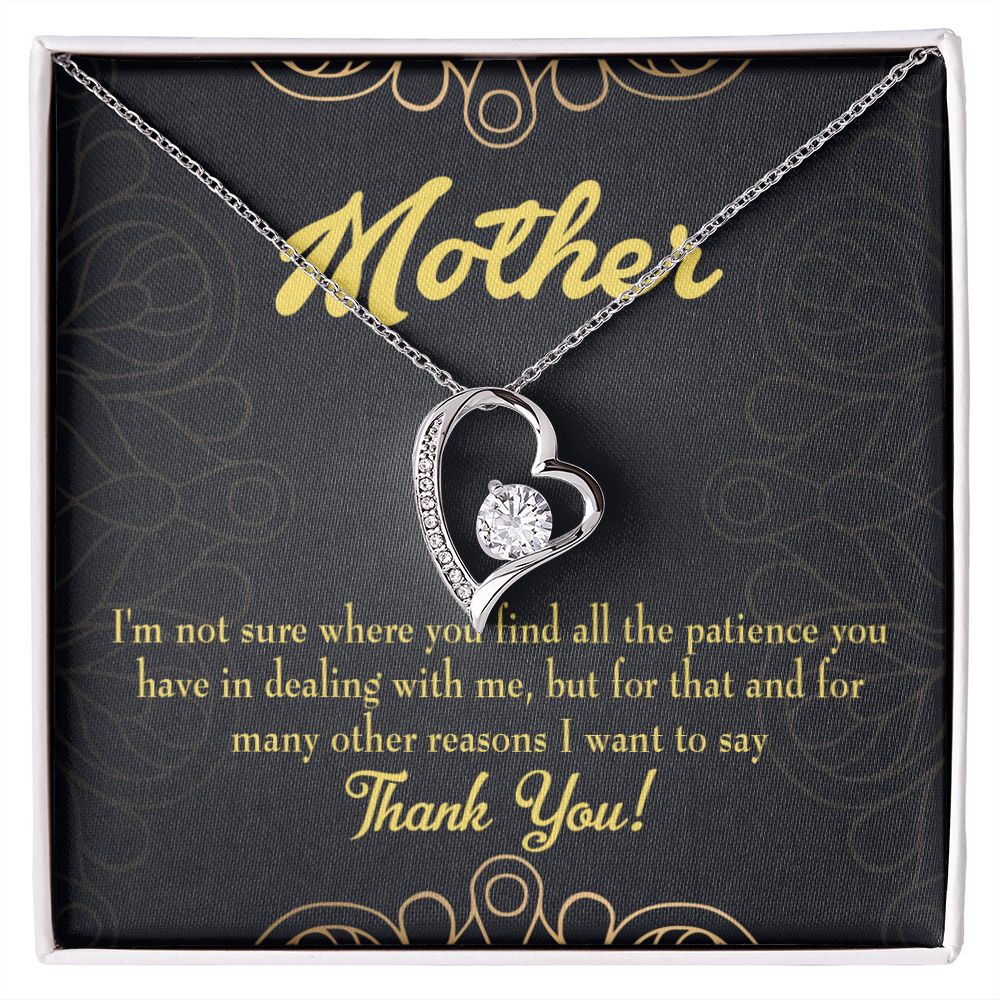 To Mom Patience Forever Necklace w Message Card-Express Your Love Gifts