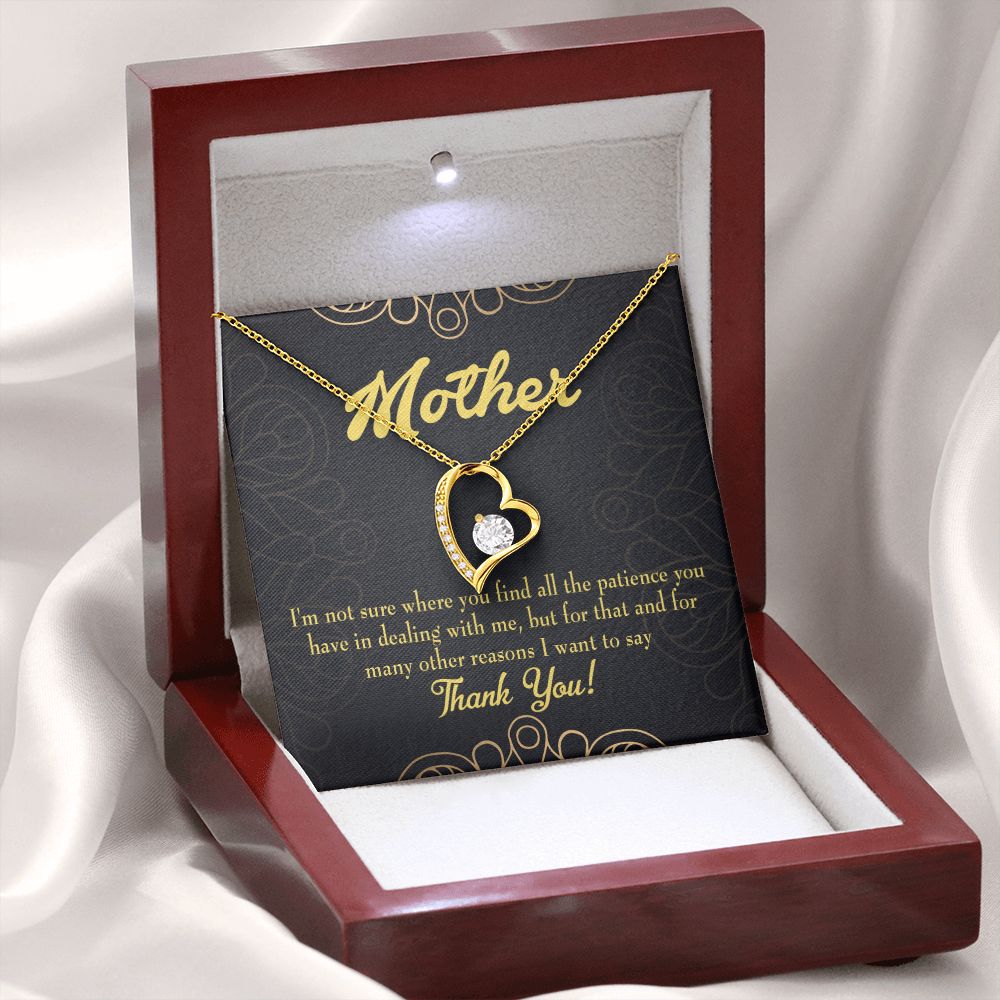 To Mom Patience Forever Necklace w Message Card-Express Your Love Gifts