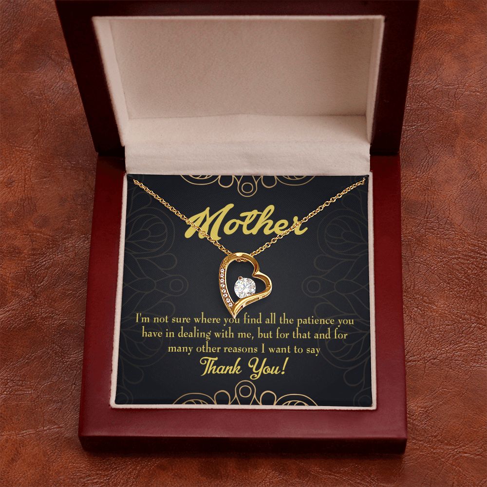 To Mom Patience Forever Necklace w Message Card-Express Your Love Gifts