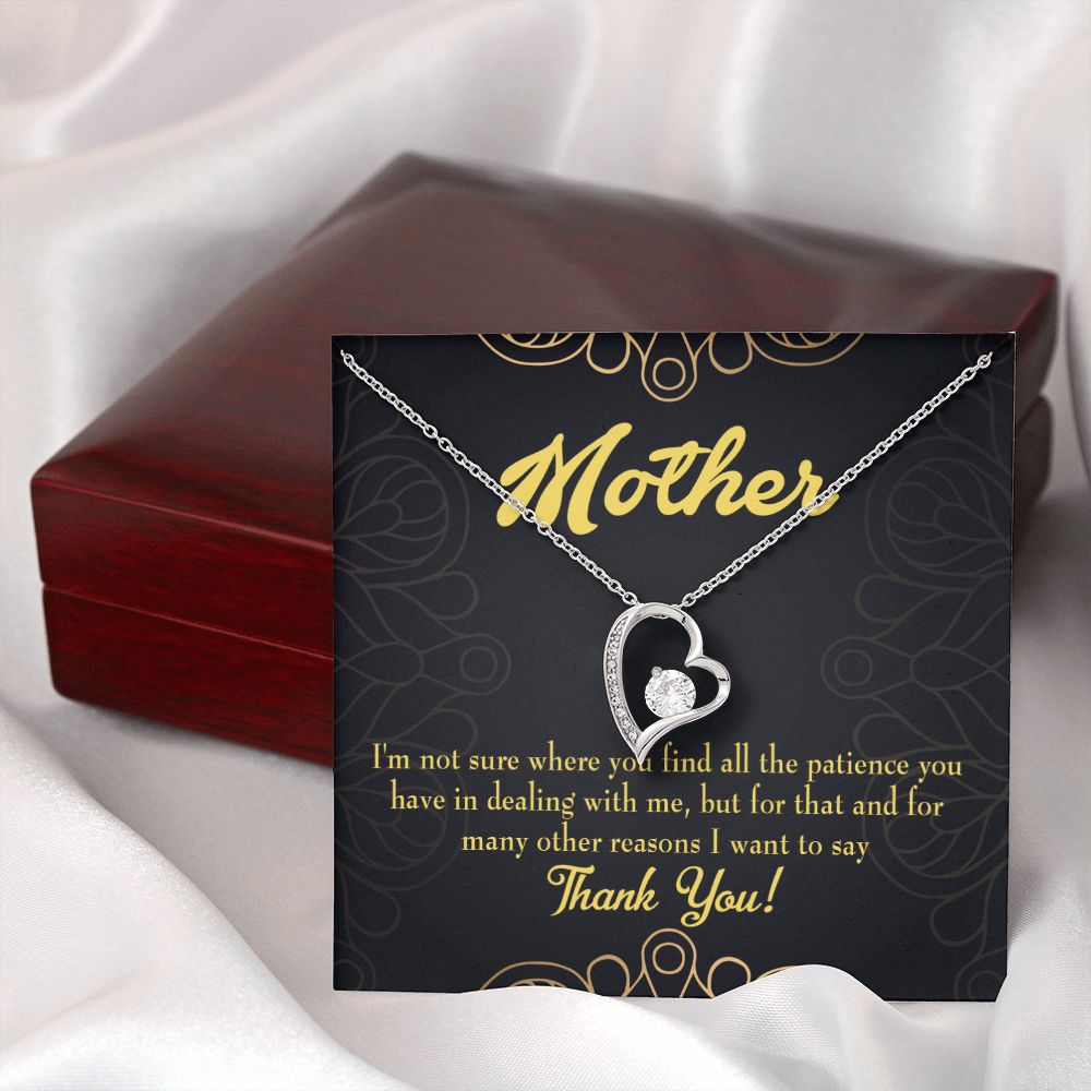 To Mom Patience Forever Necklace w Message Card-Express Your Love Gifts