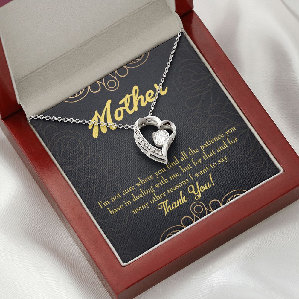 To Mom Patience Forever Necklace w Message Card-Express Your Love Gifts