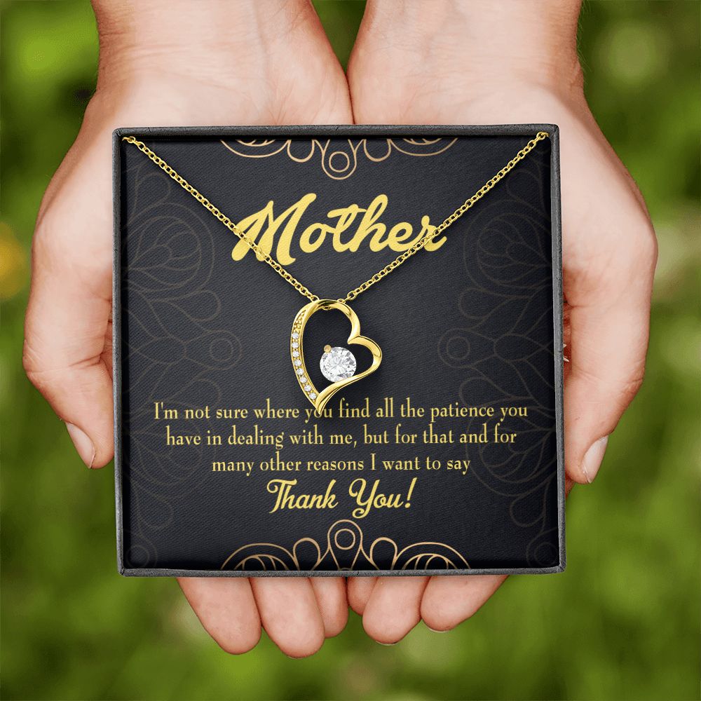 To Mom Patience Forever Necklace w Message Card-Express Your Love Gifts