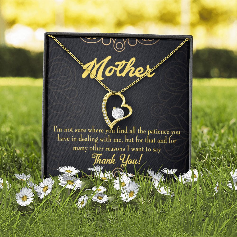 To Mom Patience Forever Necklace w Message Card-Express Your Love Gifts