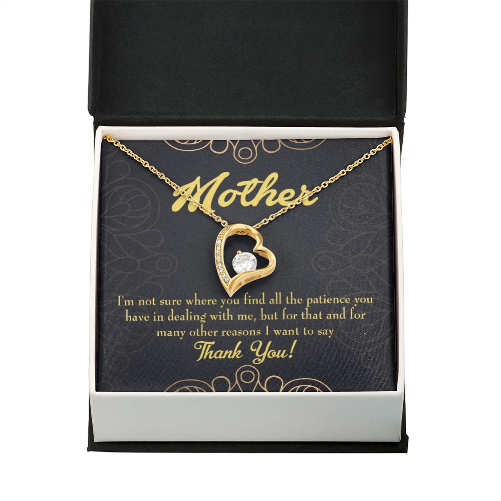 To Mom Patience Forever Necklace w Message Card-Express Your Love Gifts