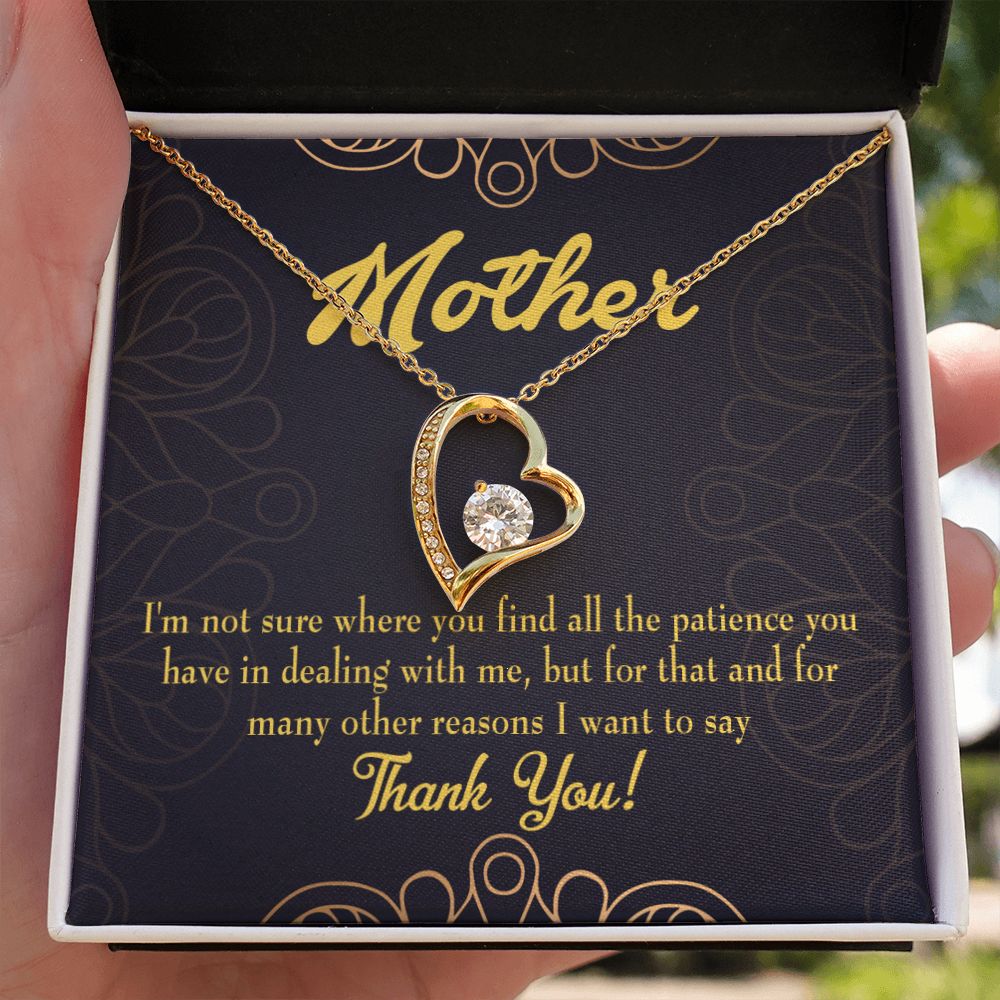 To Mom Patience Forever Necklace w Message Card-Express Your Love Gifts