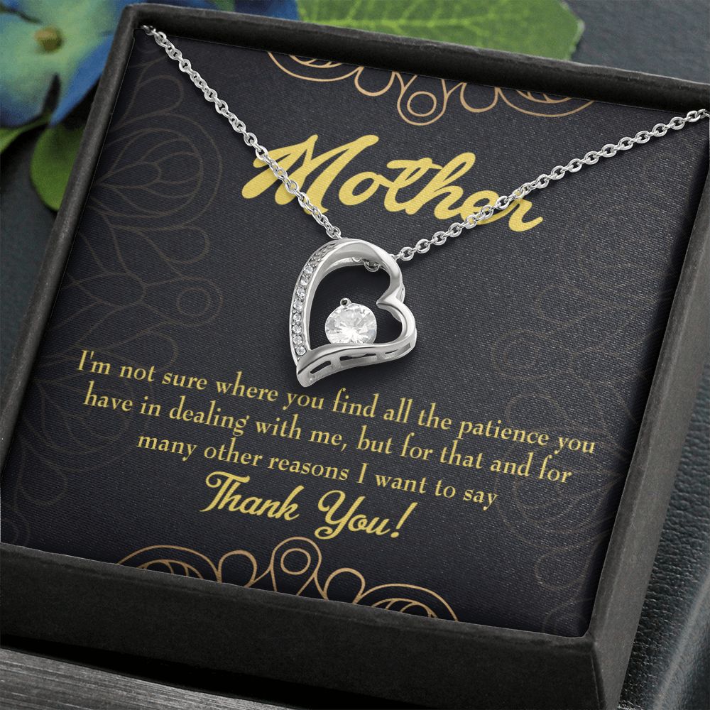 To Mom Patience Forever Necklace w Message Card-Express Your Love Gifts
