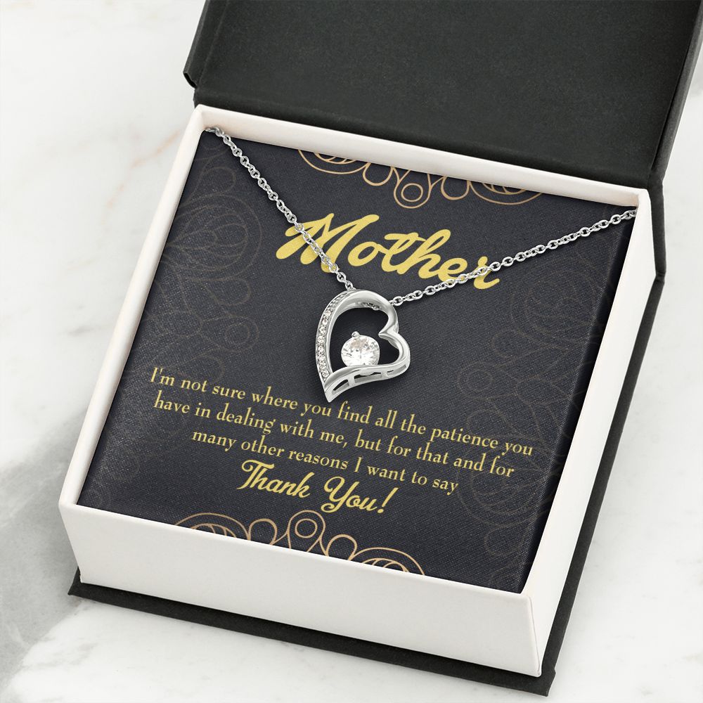 To Mom Patience Forever Necklace w Message Card-Express Your Love Gifts