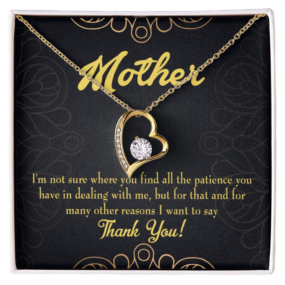 To Mom Patience Forever Necklace w Message Card-Express Your Love Gifts