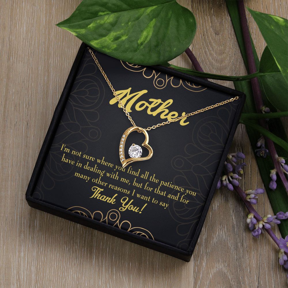 To Mom Patience Forever Necklace w Message Card-Express Your Love Gifts