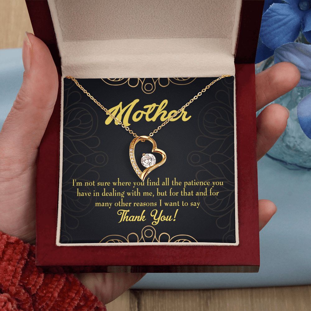 To Mom Patience Forever Necklace w Message Card-Express Your Love Gifts