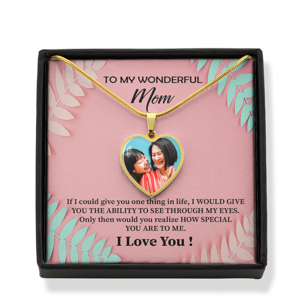 To Mom Personalized Necklace How Special You Are Message Heart Pendant Stainless Steel or 18k Gold 18-22"-Express Your Love Gifts